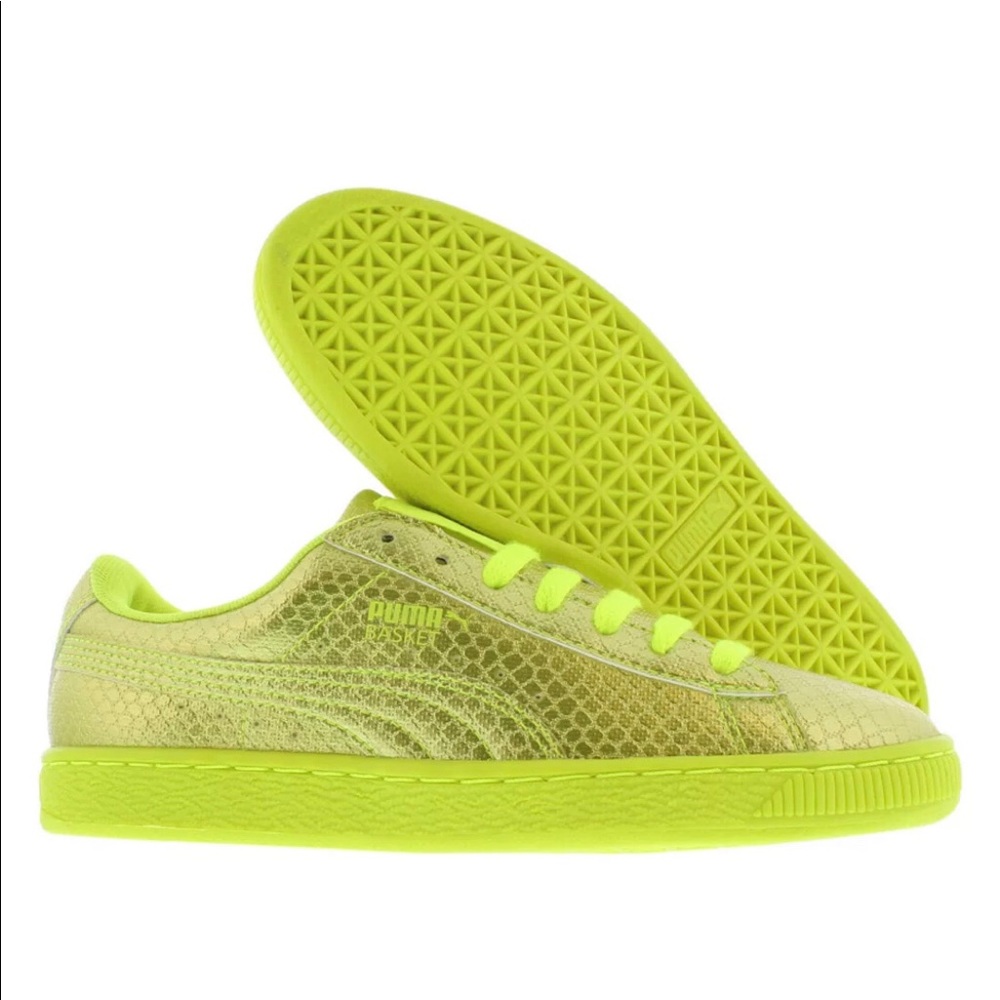 Puma Basket Neon Yellow Casual Sneakers Trainers